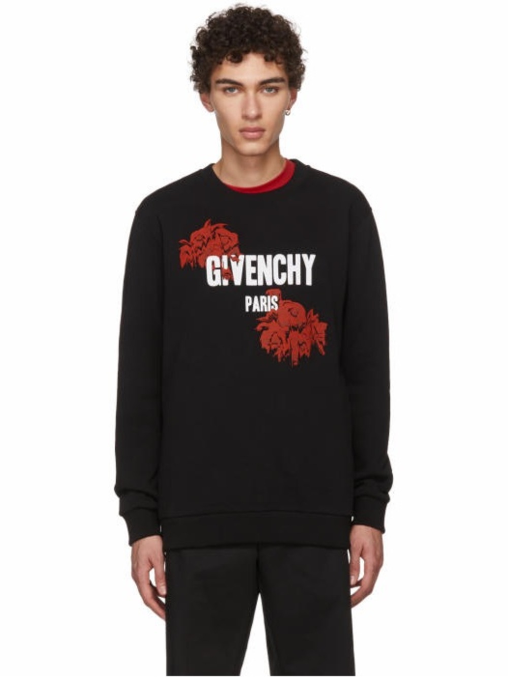 Givenchy Logo And Roses Sweatshirt Black Size L